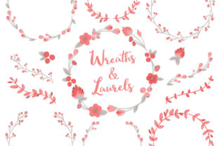 Coral W Grey Floral Laurels and Wreaths: Elevating Design with Timeless Elegance