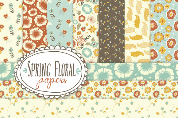 Digital Spring Floral Papers for Creative Projects
