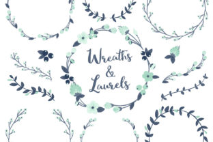 Navy Mint Floral Laurels and Wreaths: A Versatile Design Resource Done Right