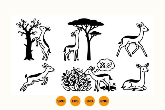 Savannah Gazelle SVG Clipart for Creative Projects