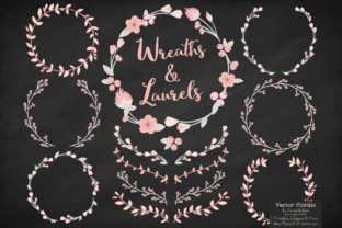 Soft Pink W Grey Floral Laurels and Wreaths: A Versatile Design Resource