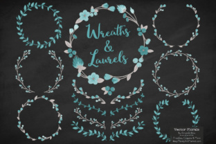 Vintage Blue Floral Laurels and Wreaths: Timeless Elegance for Creative Design Projects