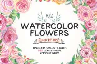 Watercolor Flower DIY Pack 2: A Comprehensive Resource for Designers and Creators